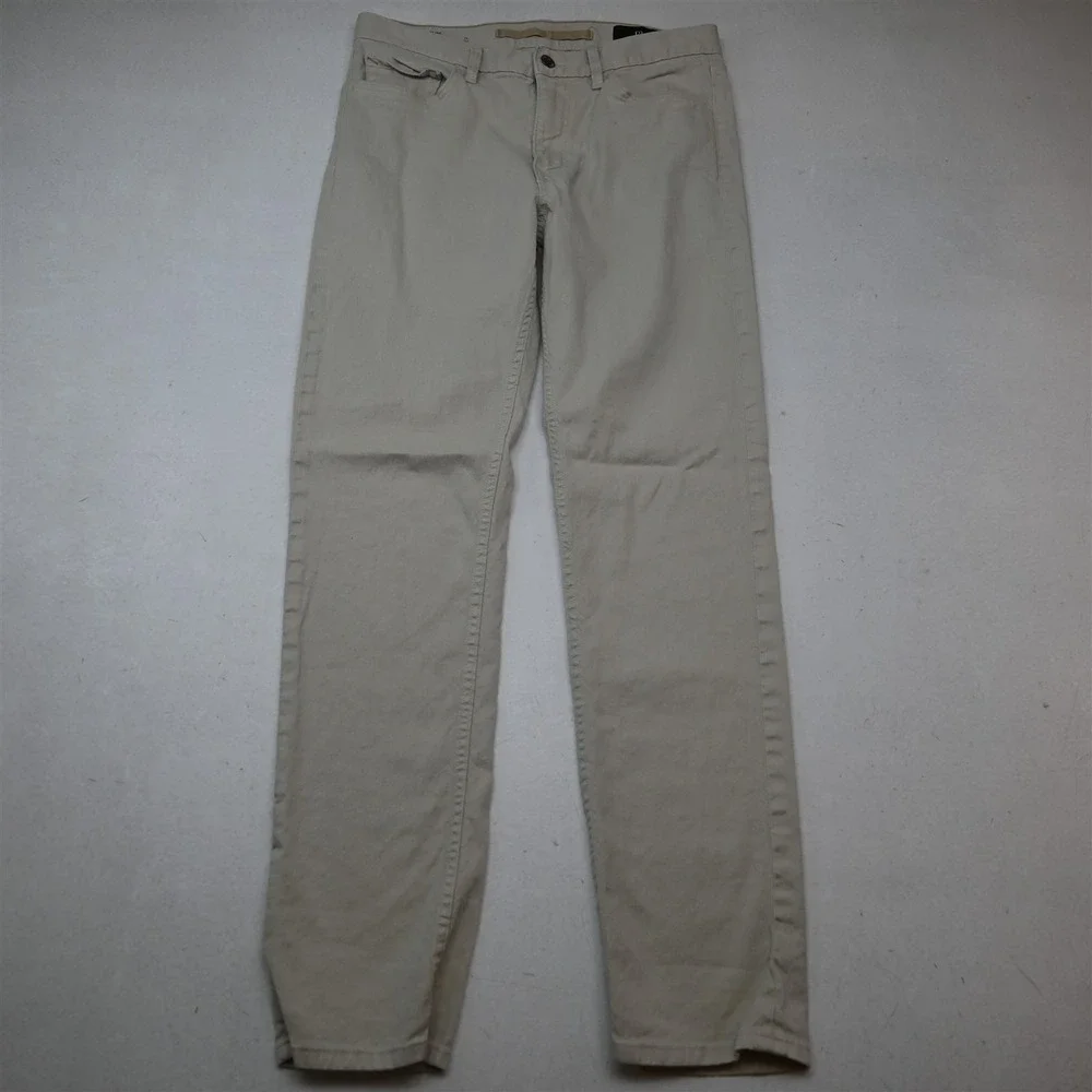 Banana Republic 31x30 Khaki Linen Denim 869333 Traveler Slim Mens Jeans